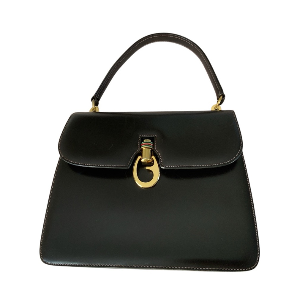 Gucci 1970s Brown Leather Hand Bag ( Authentic Vintage)